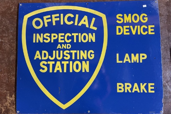 Original Official Inspection & Adjusting Station Sign