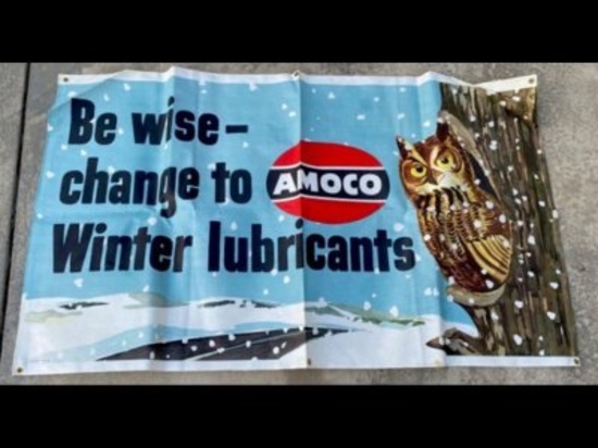 AMOCO Store Banner with Owl