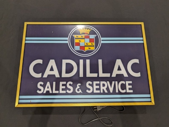 Cadillac Sales & Service Lighted Sign