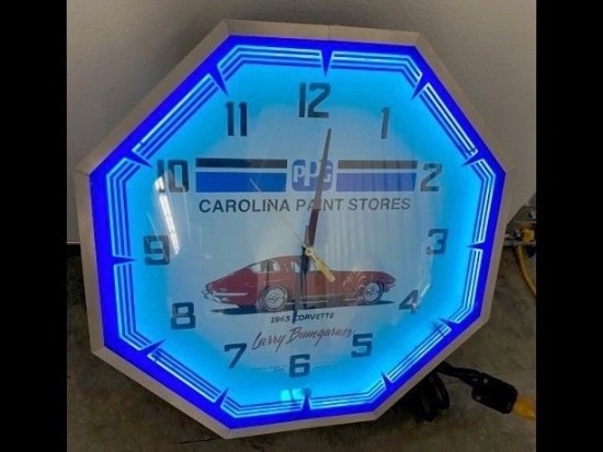 17in Neon Carolina Paint Clock