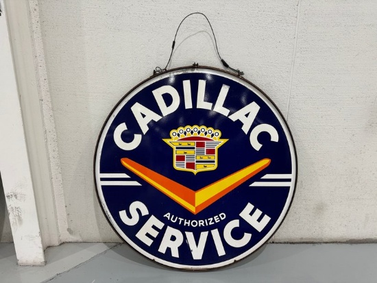 Original Cadillac Service Porcelain Sign