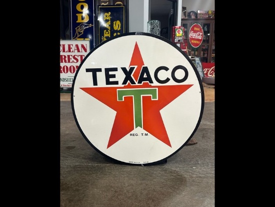 Texaco Gasoline Porcelain Sign