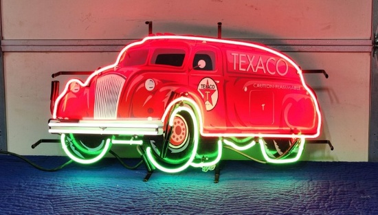 Texaco Tanker Truck Neon Sign