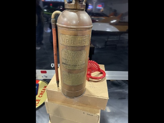 Original Crown Fire Extinguisher with Mounting Basket