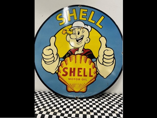 Popeye Shell Porcelain Sign