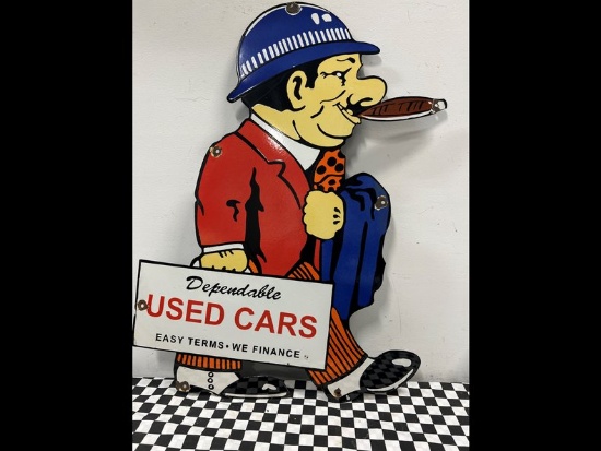Dependable Used Cars Porcelain Sign