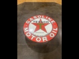 Texaco Gasoline & Motor Oil Porcelain Sign Green T Version