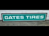 NOS Embossed Gates Tires Sign