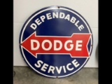 30in Porcelain Dodge Service Arrow Sign