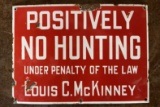 Original Positively No Hunting Sign