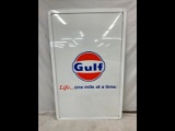 Metal Vertical Gulf Dealership Sign
