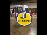 Richfield Gasoline Porcelain Double Sided Sign