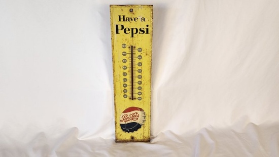 Original Pepsi-Cola Tin Thermometer