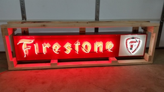 Original Firestone Tin Neon Sign