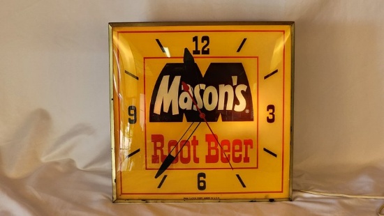 Original Mason Root Beer Lighted Clock