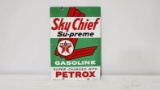 Original Texaco Sky Chief Porcelain Gas Pump Plate