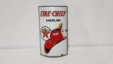 Original Texaco Fire Chief Curved Porcelain Gas Pump Plate