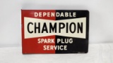 Original Champion Flange Tin Sign