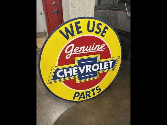 Porcelain Chevrolet Genuine Parts Dealership Sign