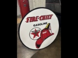 Porcelain Texaco Fire Chief Gasoline Sign
