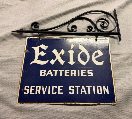 1940's Porcelain Exide Service Sign