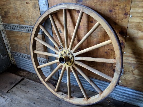 2 LARGE ANTIQUE WAGON WHEELS