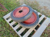 Pair of 4-19 impliment tires with rims