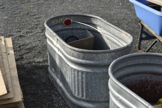 Galvanized water tub and contents
