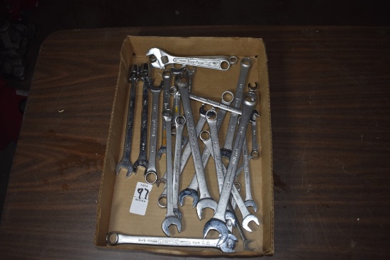 Large Group of Standard wrenches and Blue-Point Cresent Wrench that is froze up