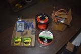 2 rolls of .95 weedtrimmer string, locks some new in box and a magnetic lock