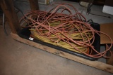 Black tub Full of large quantity of extension cords
