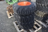 New Loadmax 10-16.5 NHS skidsteer tires on 8 lug kubota rims