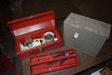 Cornell's of Endicott dairy box and red tool box with some contents