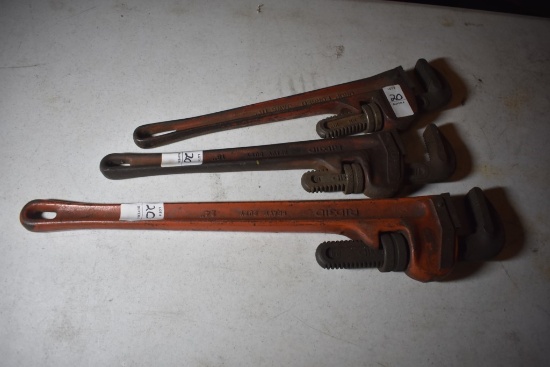 2 Ridgid Pipe Wrenches and 1 Generic