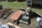 Pallet with Antique Transit, Road Signs, Vacuum, Sprayer