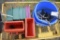 Feeder buckets and buckets inside yellow cart