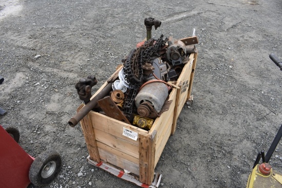 Wooden Crate of Electric Motors and Drive Chain