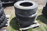 Group of 3 BridgeStone 295/75R22.5 Tires and Rims