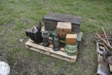 Pallet of of Coleman Lanterns, Anitque Storage, Briggs Engine