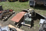 Pallet with Antique Transit, Road Signs, Vacuum, Sprayer