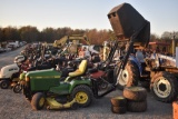 2001 John Deere 455 All Wheel Steer Diesel Lawn Tractor with Trac Vac Bagger System