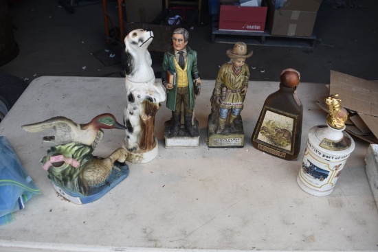 Box of Sculpted Porcelain Liqour Bottles