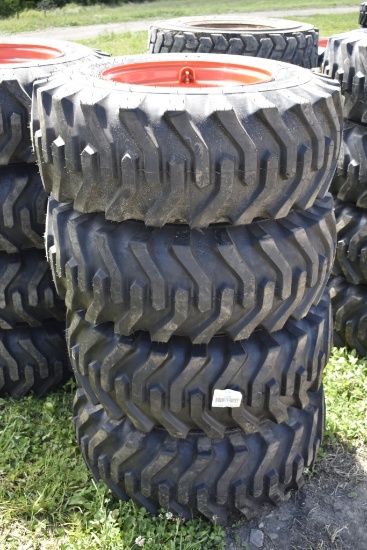 Camso 12-16.5 Skid Steer Tires on 8 Lug Rims