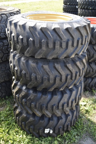 Camso 12-16.5 Skid Steer Tires on 8 Lug Rims