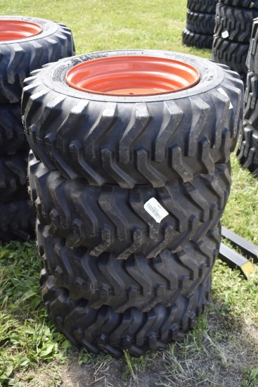 Camso 10-16.5 Skid Steer Tires on 8 Lug Rims