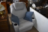 Blue electric massaging recliner
