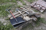 pallet of yard tools