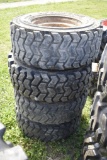 LifeMaster 12-16.5 Skid Steer Tires on 8 Lug Rims