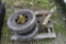 Pair of Steel Spoke Wheels, Vegetable Tool
