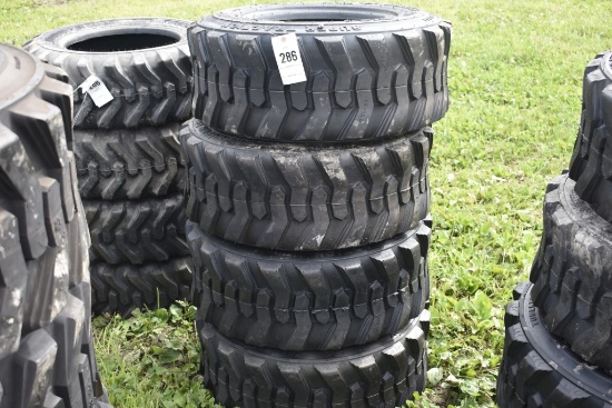 4 new forerunner 12/16.5 skidsteer tires